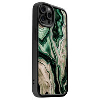 Casimoda iPhone 12 Pro zwarte case - Green waves