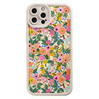 Casimoda iPhone 12 Pro beige case - Pink gardens