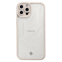 Casimoda iPhone 12 Pro beige case - Vive la vie