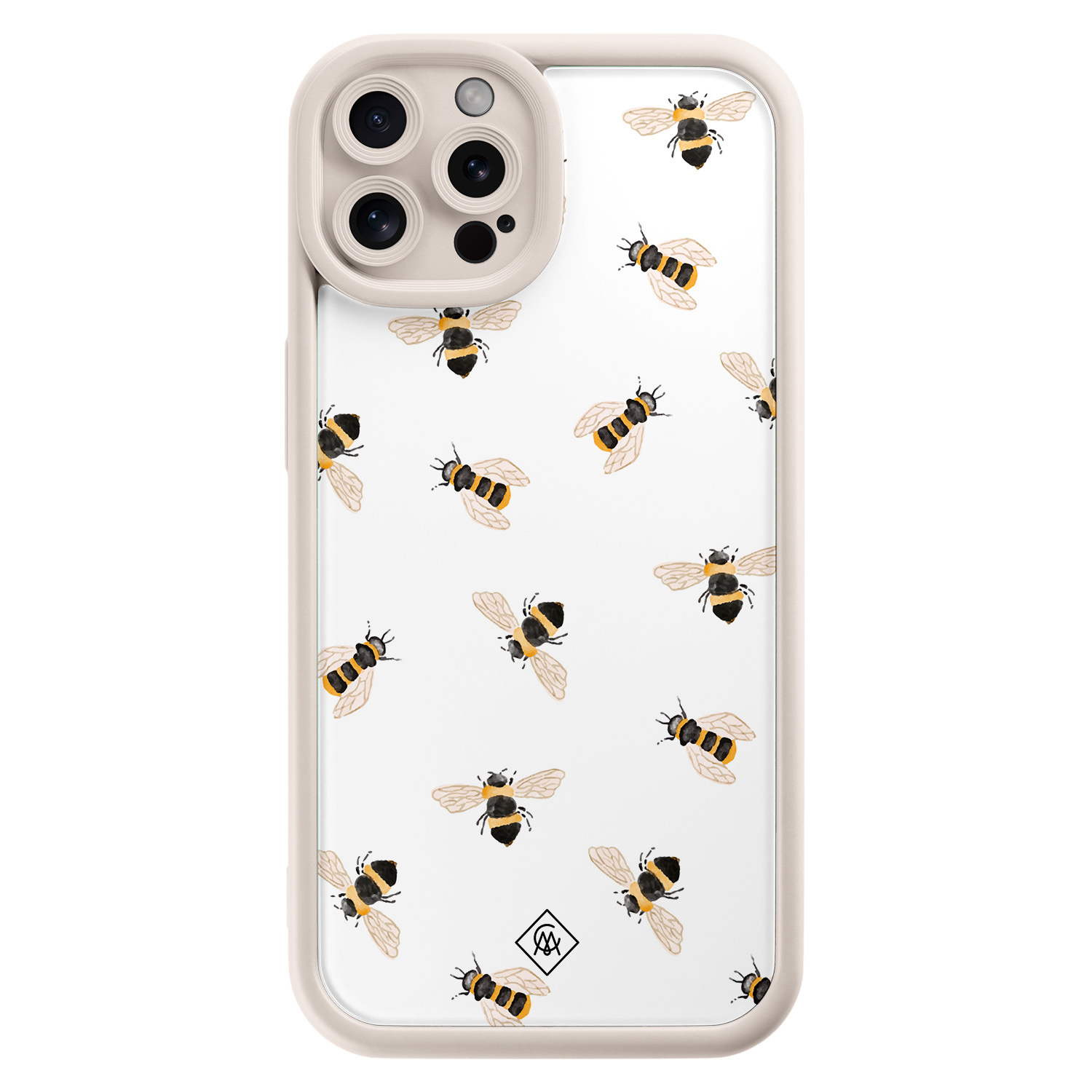 iPhone 12 Pro beige case - Bee happy