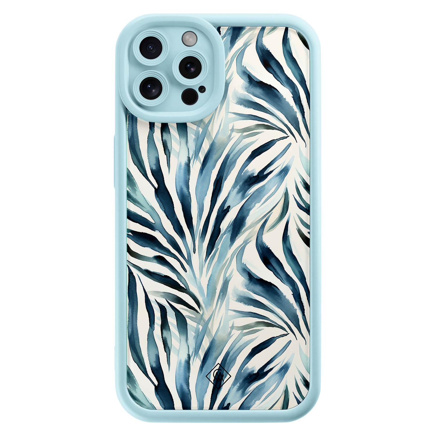 iPhone 12 Pro blauwe case - Japandi waves