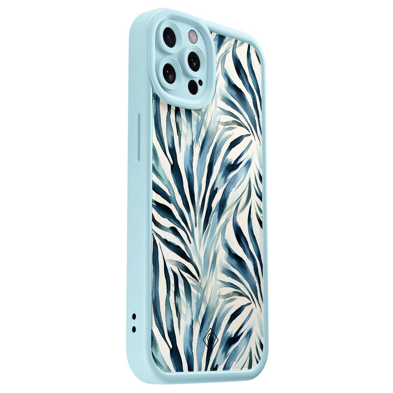 Casimoda iPhone 12 Pro blauwe case - Japandi waves