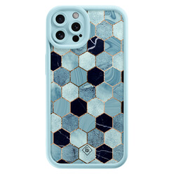 Casimoda iPhone 12 Pro blauwe case - Blue cubes