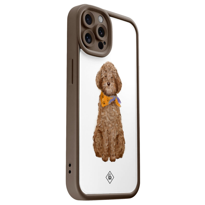 Casimoda iPhone 12 Pro bruine case - Labradoodle