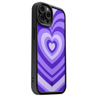 Casimoda iPhone 12 Pro zwarte case - Hart swirl paars