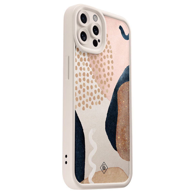 Casimoda iPhone 12 Pro beige case - Abstract dots