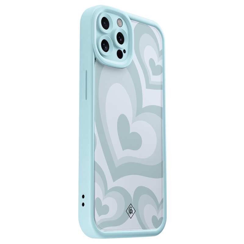 Casimoda iPhone 12 Pro blauwe case - Hart blauw