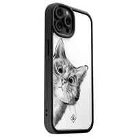 Casimoda iPhone 12 Pro zwarte case - Kat kiekeboe