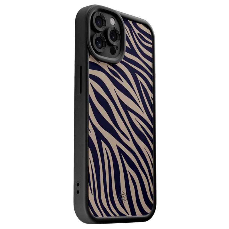 Casimoda iPhone 12 Pro zwarte case - Wavy twist