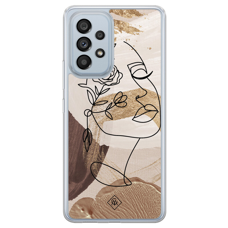 Casimoda Samsung Galaxy A53 hybride hoesje - Abstract gezicht bruin
