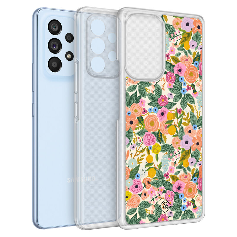 Casimoda Samsung Galaxy A53 hybride hoesje - Pink gardens