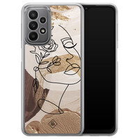 Casimoda Samsung Galaxy A23 hybride hoesje - Abstract gezicht bruin