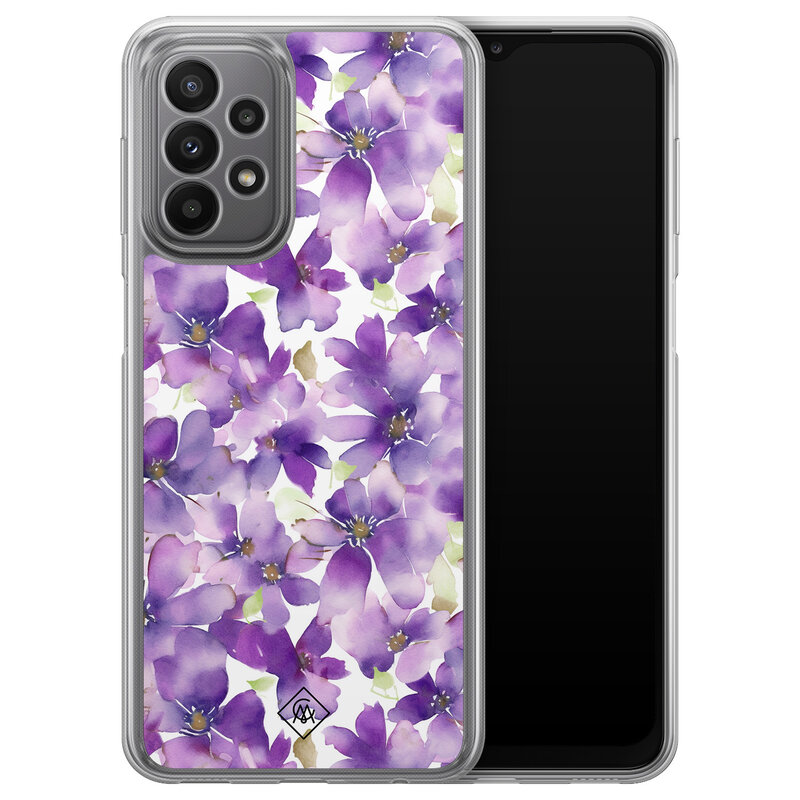 Casimoda Samsung Galaxy A23 hybride hoesje - Floral violet