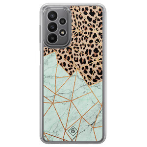 Casimoda Samsung Galaxy A23 hybride hoesje - Luipaard marmer mint