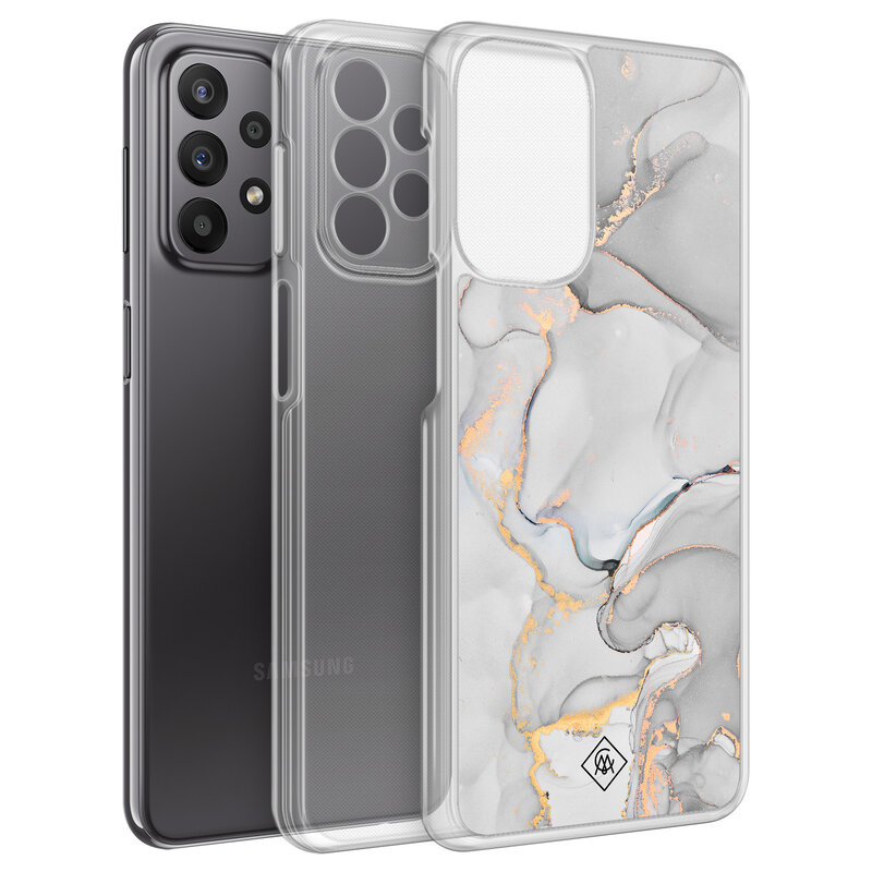 Casimoda Samsung Galaxy A23 hybride hoesje - Marmer grijs