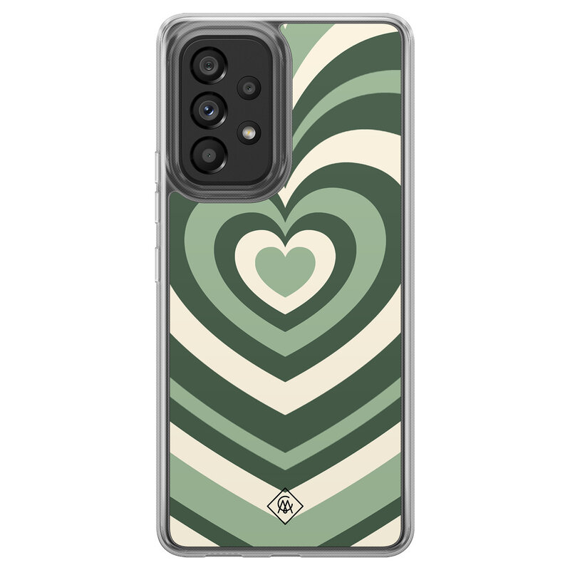 Casimoda Samsung Galaxy A52 hybride hoesje - Groen hart swirl