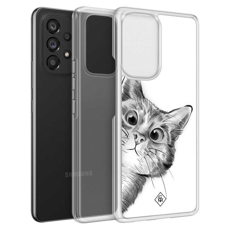 Casimoda Samsung Galaxy A52 hybride hoesje - Kat kiekeboe