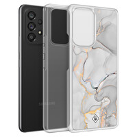 Casimoda Samsung Galaxy A52 hybride hoesje - Marmer grijs