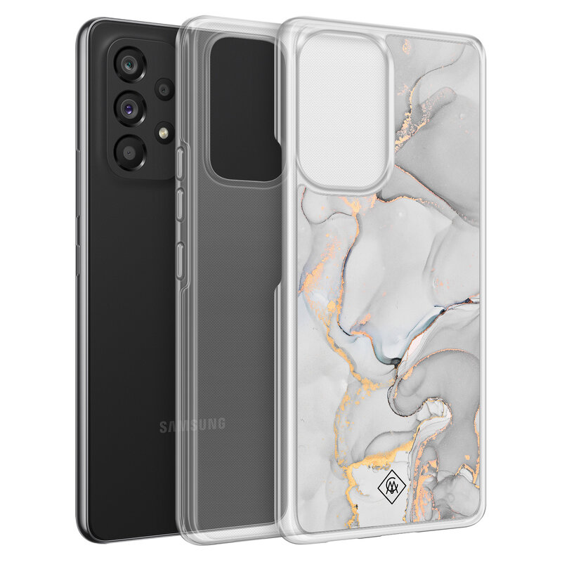 Casimoda Samsung Galaxy A52 hybride hoesje - Marmer grijs