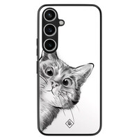 Casimoda Samsung Galaxy A55 hoesje - Peekaboo kat