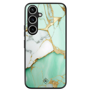 Casimoda Samsung Galaxy A55 hoesje - Marmer mint goud