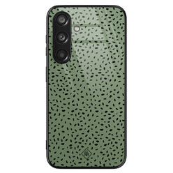 Casimoda Samsung Galaxy S24 glazen hardcase - Green confetti