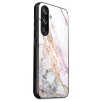 Casimoda Samsung Galaxy S24 glazen hardcase - Parelmoer marmer