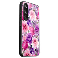 Casimoda Samsung Galaxy S24 glazen hardcase - Rosy blooms