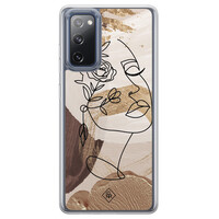 Casimoda Samsung Galaxy S20 FE hybride hoesje - Abstract gezicht bruin