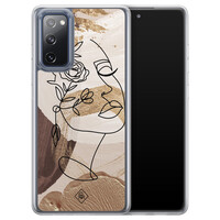 Casimoda Samsung Galaxy S20 FE hybride hoesje - Abstract gezicht bruin