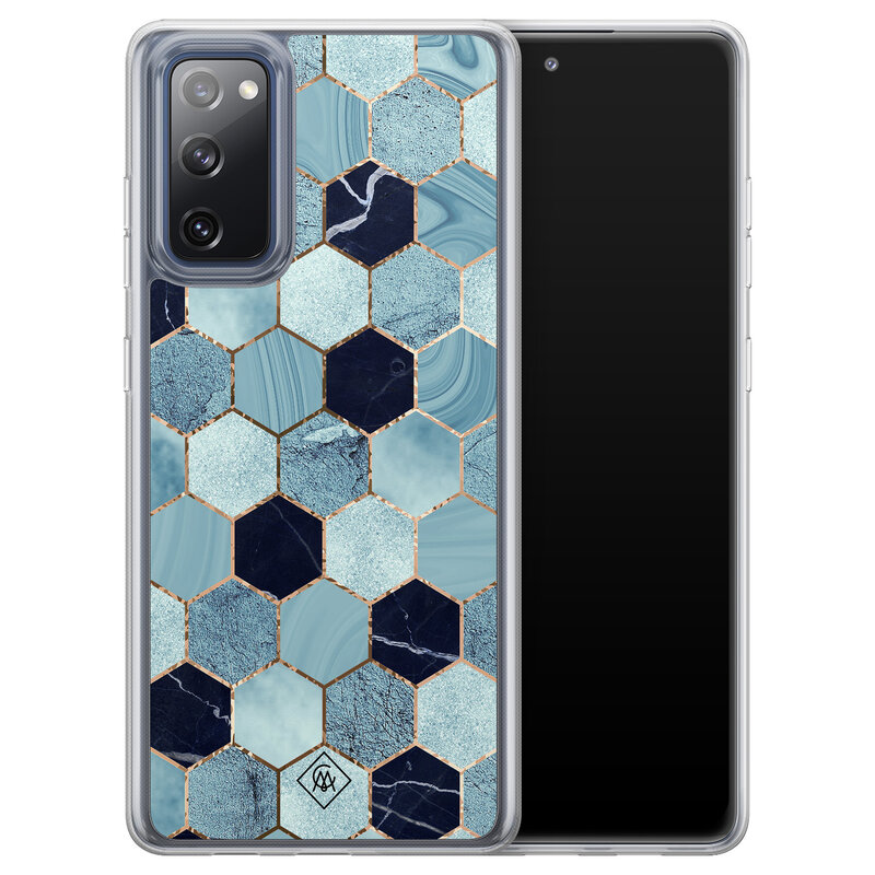 Casimoda Samsung Galaxy S20 FE hybride hoesje - Blue cubes