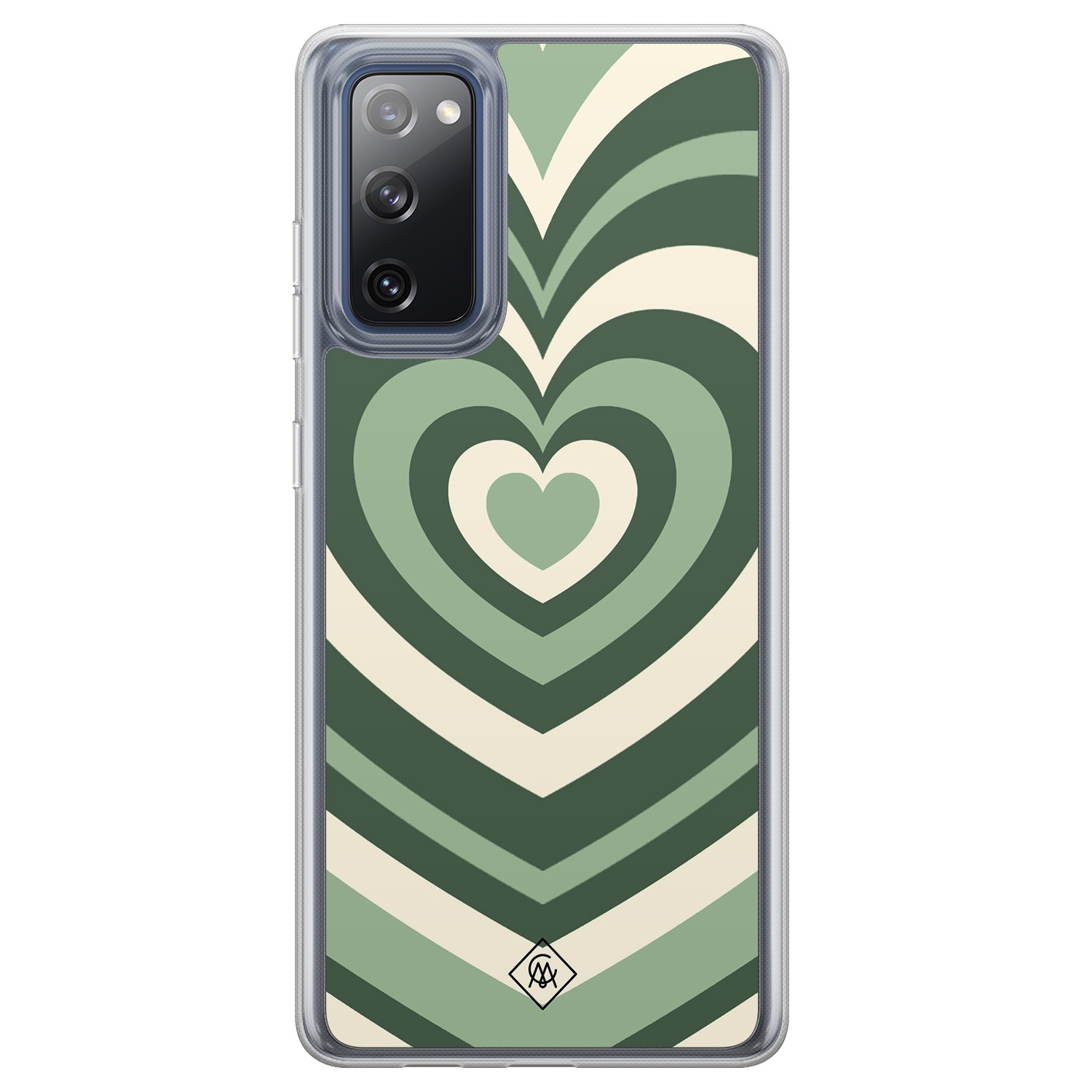 Samsung Galaxy S20 FE hybride hoesje - Groen hart swirl