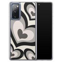 Casimoda Samsung Galaxy S20 FE hybride hoesje - Hart swirl zwart