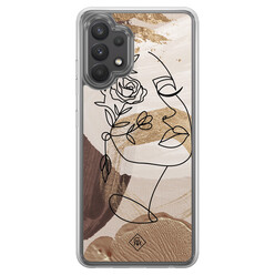 Casimoda Samsung Galaxy A32 4G  hybride hoesje - Abstract gezicht bruin