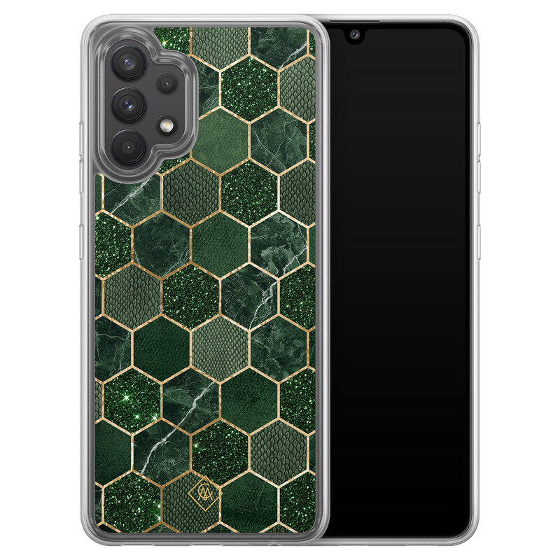 Casimoda Samsung Galaxy A32 4G  hybride hoesje - Kubus groen