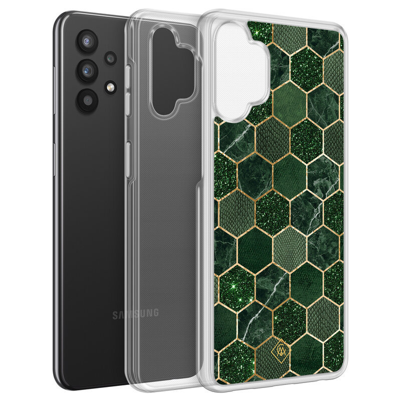 Casimoda Samsung Galaxy A32 4G  hybride hoesje - Kubus groen