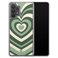 Casimoda Samsung Galaxy A32 4G  hybride hoesje - Groen hart swirl