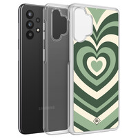 Casimoda Samsung Galaxy A32 4G  hybride hoesje - Groen hart swirl