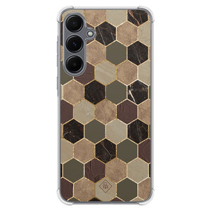 Casimoda Samsung Galaxy A55 shockproof hoesje - Kubus groen bruin