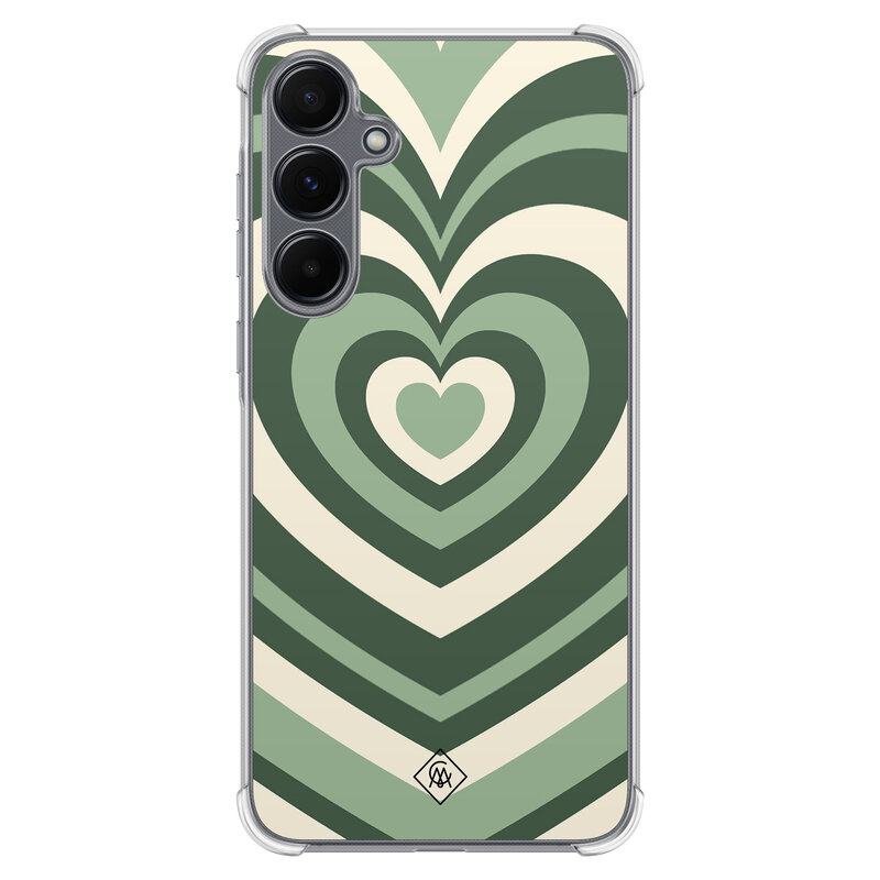 Casimoda Samsung Galaxy A55 shockproof hoesje - Groen hart swirl