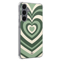 Casimoda Samsung Galaxy A55 shockproof hoesje - Groen hart swirl