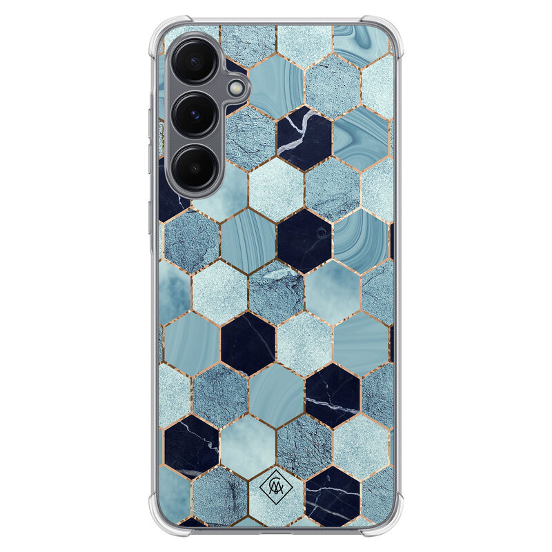 Casimoda Samsung Galaxy A55 shockproof hoesje - Blue cubes