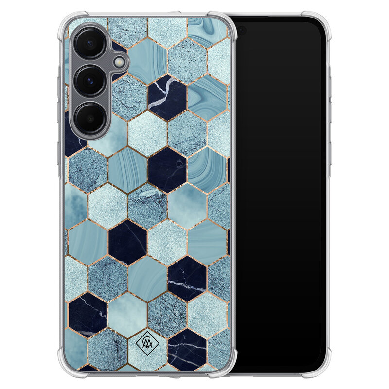 Casimoda Samsung Galaxy A55 shockproof hoesje - Blue cubes