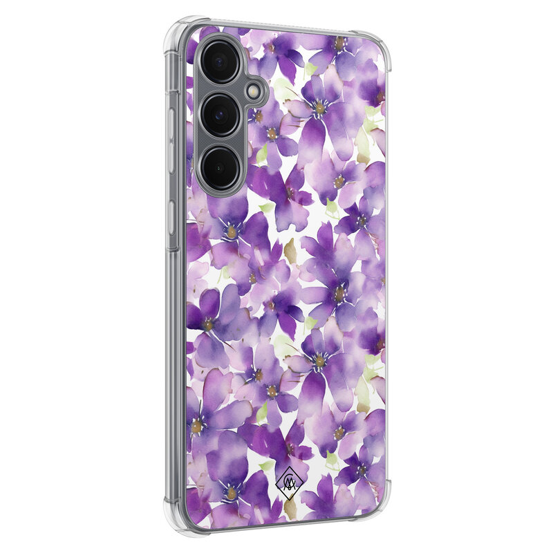 Casimoda Samsung Galaxy A55 shockproof hoesje - Floral violet