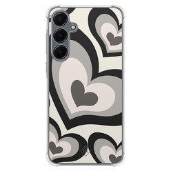 Casimoda Samsung Galaxy A55 shockproof hoesje - Hart swirl zwart