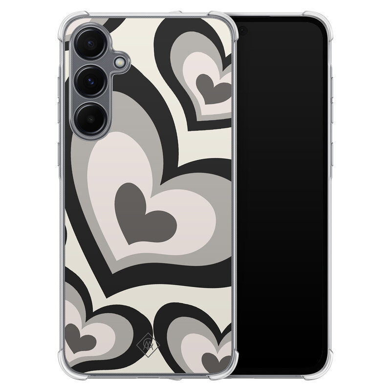 Casimoda Samsung Galaxy A55 shockproof hoesje - Hart swirl zwart
