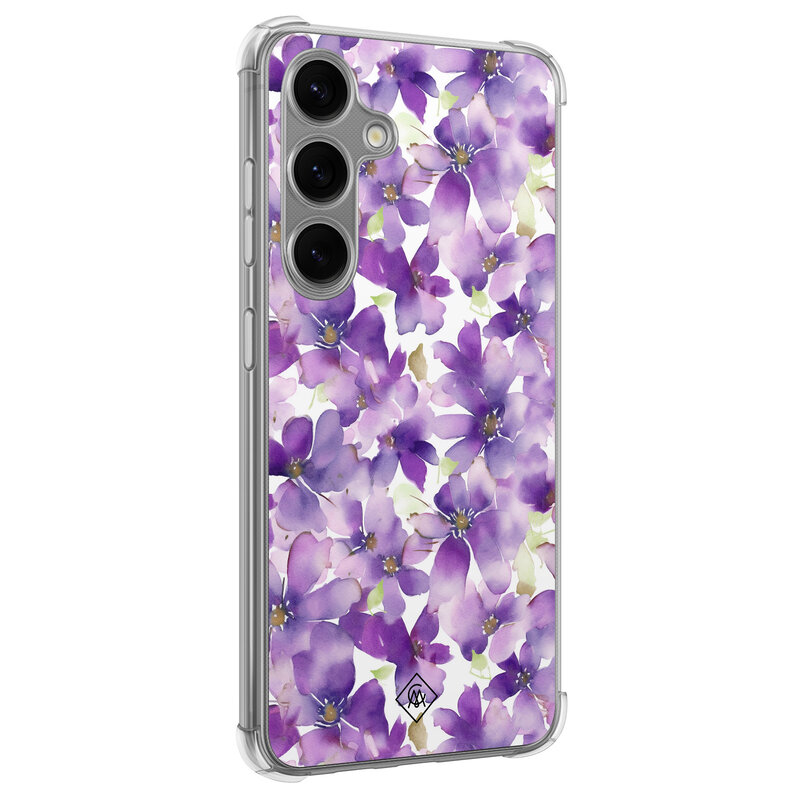 Casimoda Samsung Galaxy S24 shockproof hoesje - Floral violet