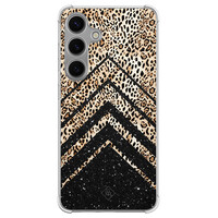 Casimoda Samsung Galaxy S24 shockproof hoesje - Chevron luipaard