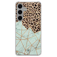 Casimoda Samsung Galaxy S24 shockproof hoesje - Luipaard marmer mint