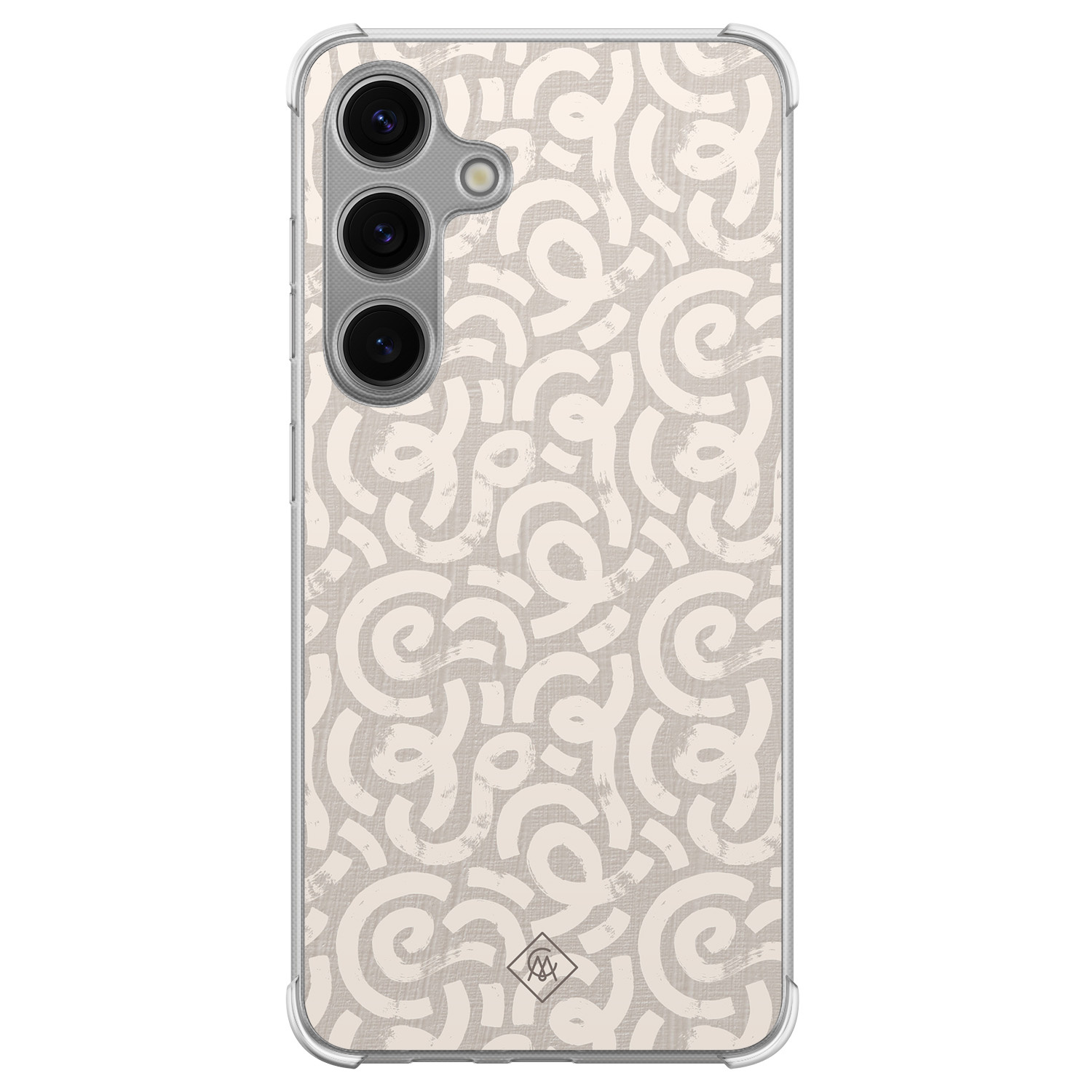 Samsung Galaxy S24 shockproof hoesje - Ivory abstraction